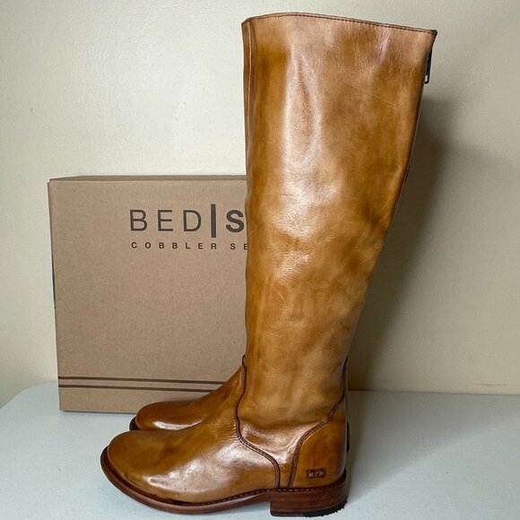 BED STU Tess Tan Distressed Leather Tall Riding Boots BEDSTU Size 8 - Picture 5 of 16